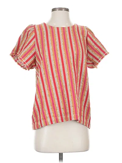 Pre-owned Ivy Jane Short Sleeve Blouse In Orange