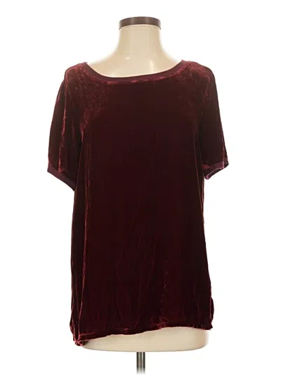 Pre-owned Ivy Jane Short Sleeve Top Burgundy Scoop Neck Tops