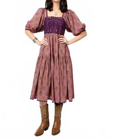 Ivy Jane Sierra Midi Dress In Brown Block
