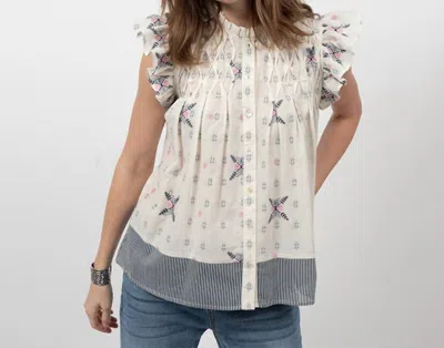 Ivy Jane Smocked Thrills Top In Ivory In Multi