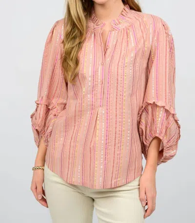 IVY JANE STRIPE TOP IN METALLIC