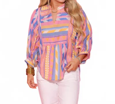 Ivy Jane Striped Popover In Candy