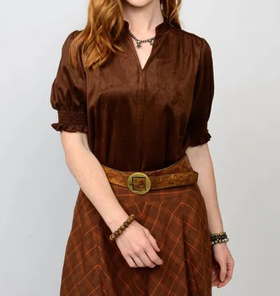 Ivy Jane Suede Top In Brown