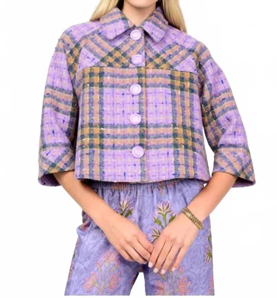 Ivy Jane Swing Plaid Jacket In Periwinkle In Purple