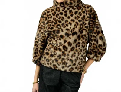 Ivy Jane The Regal Roar Fur Popover In Leopard In Animal Print