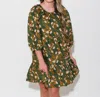 Ivy Jane Three Bow Back Dress In Hunter In Green