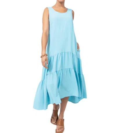 Ivy Jane Tiered Midi Sundress In Aqua In Blue