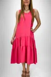 Ivy Jane Tiered Midi Sundress In Fuchsia In Pink