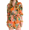 Ivy Jane Kai Long Sleeve Romper In Orange In Multi