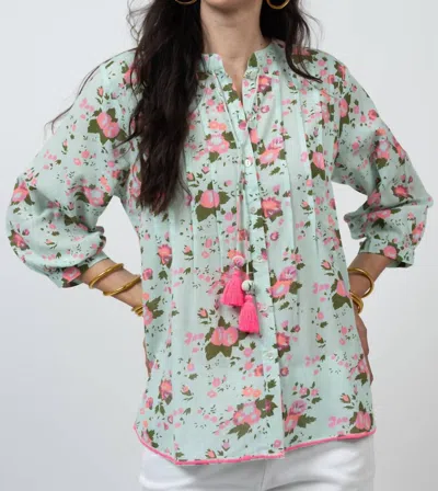 Ivy Jane Tuck And Flow Top In Aqua In Blue