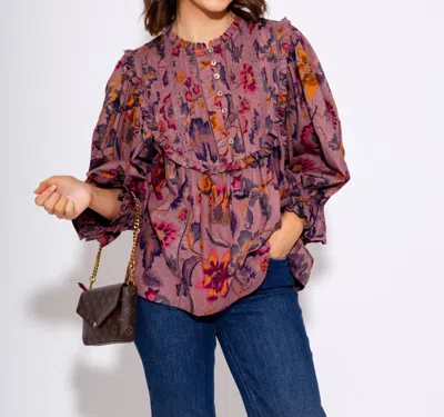 Ivy Jane Tucked Bib Top In Purple