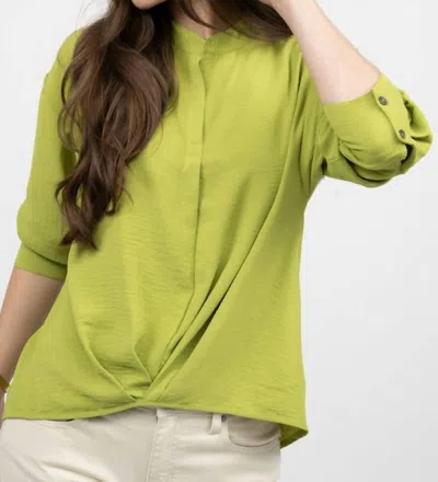 Ivy Jane Tucked Sleeve Top In Lime