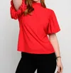 Ivy Jane Tufted Dot Knit Top In Red In Red