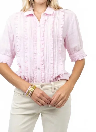 Ivy Jane Tuxedo Gauze Shirt In Pink In Neutral