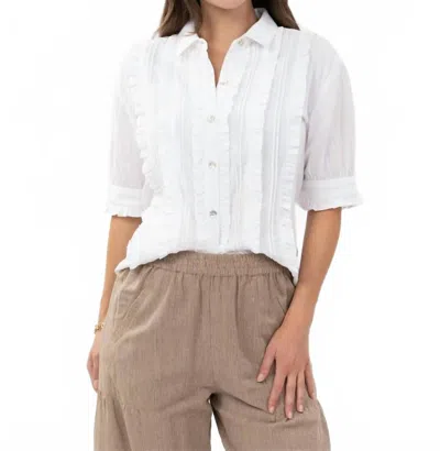 Ivy Jane Tuxedo Gauze Shirt In White