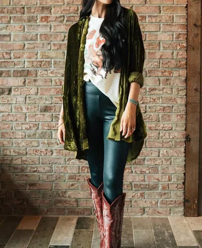 Ivy Jane Velvet Tunic In Chartreuse