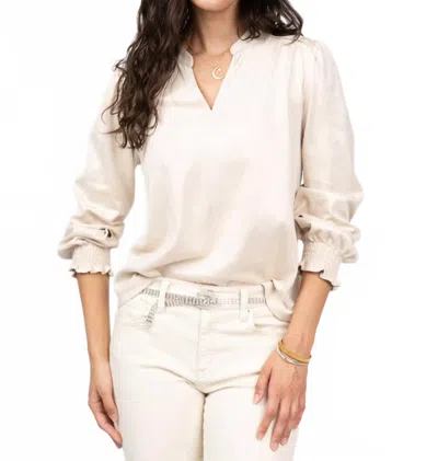 Ivy Jane Veronica V-neck Top In Ivory In Multi