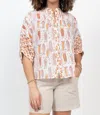 Ivy Jane Wells Top In Coral In White