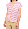 Ivy Jane Women's Trellis Stitched Popover Top In Pink Multi In Pink