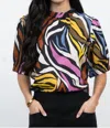 Ivy Jane Zebra Stripe Pullover Top In Multi Color In Multi