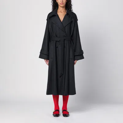 Ivy & Oak Anthracite Grey Wool Overcoat