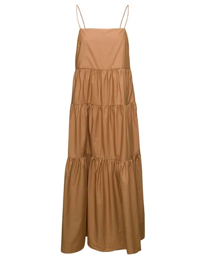 IVY & OAK BEIGE FLOUNCES LONG DRESS