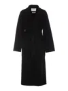 Ivy & Oak Celia Belted Double Face Coat In Black