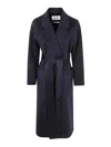 Ivy & Oak Celia Belted Double Face Coat In Blue