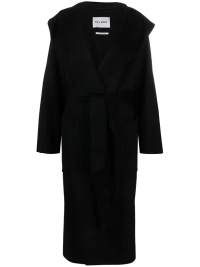 Ivy & Oak Celie Edie Double Face Coat With Hoodie In Black