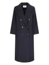Ivy & Oak 'clemence' Double-breasted Coat In Blue