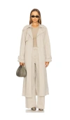 Ivy & Oak Cordelia Denim Trench Coat In Beige