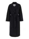Ivy & Oak Celia Belted Double Face Coat In Black