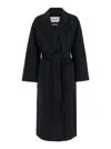 Ivy & Oak Celia Belted Double Face Coat In Black