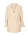 Ivy & Oak Double-breasted Blazer In Beige