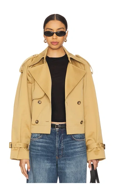 Ivy & Oak Jessica Cropped Trench Coat In 沙漠之沙