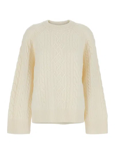 Ivy & Oak Klarina Ann Knit Crewneck Jumper In Beige