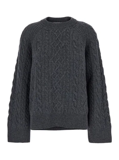 Ivy & Oak Klarina Ann Knit Crewneck Jumper In Grey