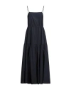 Ivy & Oak Ivy Oak Woman Maxi Dress Midnight Blue Size 10 Organic Cotton In Blue