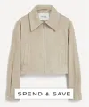 Ivy & Oak Ivy Oak Women's Lena Light Stone Suede Bomber Jacket