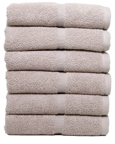 Ivy Collection Rice Effect Turkish Cotton Hand Towels In Mauve