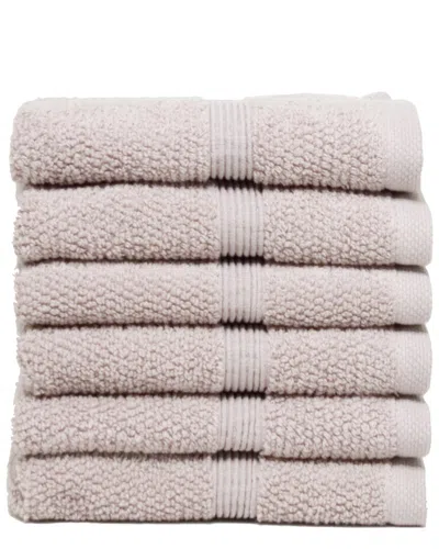 Ivy Set Of 6  Collection Rice Effect Washcloths In Red