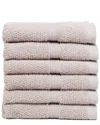 Ivy Set Of 6  Collection Rice Effect Washcloths In Red