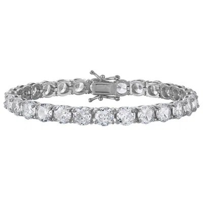 Ivy Sharpe 14k Gold Over Brass Cubic Zirconia Bracelet In Silver