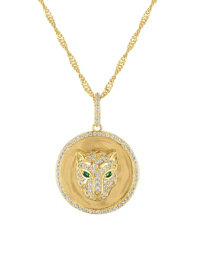 Ivy Sharpe 14k Gold Over Brass Cubic Zirconia Panther Necklace In Silver