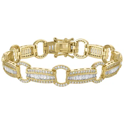 Ivy Sharpe 14k Gold Over Brass Cubic Zirconia Statement Bracelet
