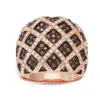 Ivy Sharpe 14k Rose Gold Over Brass Mocha Cubic Zirconia Statement Rings In Gold