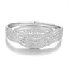 Ivy Sharpe Silver Plated Cubic Zirconia Statement Bangle Bracelet In Silver