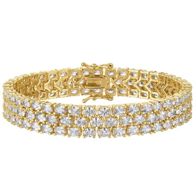 Ivy Sharpe Silver Plated Cubic Zirconia Triple Row Tennis Bracelet