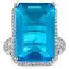 Ivy Sharpe Silver Plated Simulated Blue Topaz Statement Rings In Blue