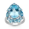 Ivy Sharpe Silver Plated Simulated Blue Topaz Statement Rings In Blue